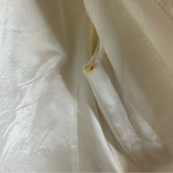 Zara Boucle Cream Blazer Jacket Pearl Buttons - Picture 9 of 10